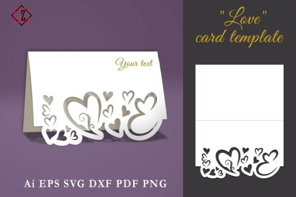 Download "Love" Card Template / Cricut - Template Collection