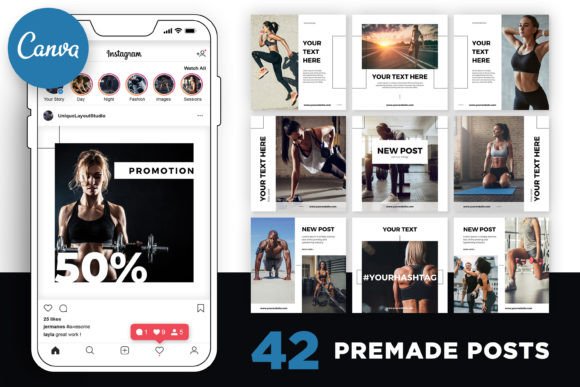 Download Fitness | Canva Instagram Template - Template Collection