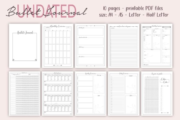 Download Undated Minimalist Bullet Journal - Minimal Collection