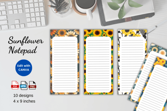 Download Sunflower Notepad Printable Template - Template Collection